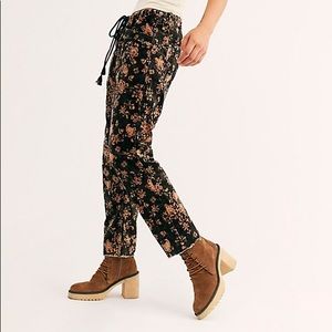 Free People City Slouch Printed Corduroy Drawstring Pants